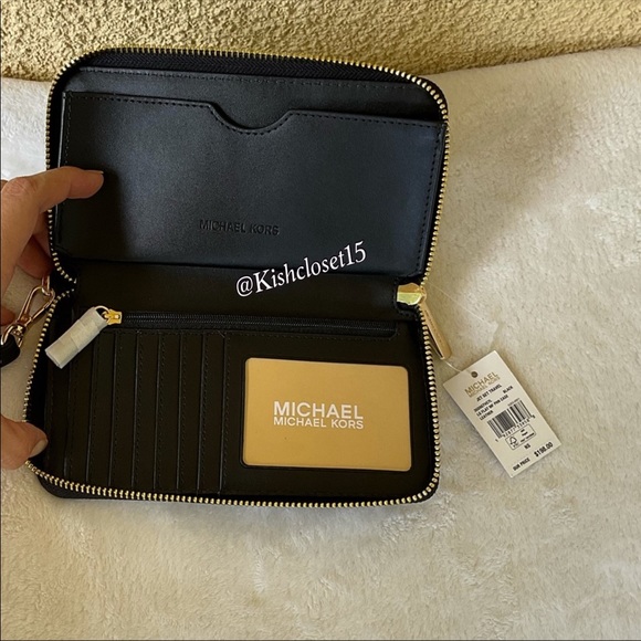 NWT Michael Kors Medium Backpack & Large Phone Wallet Black Set - Picture 14 of 15
